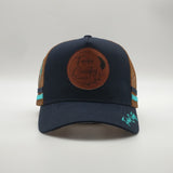 Trucker Cap - Navy with Leather Patch